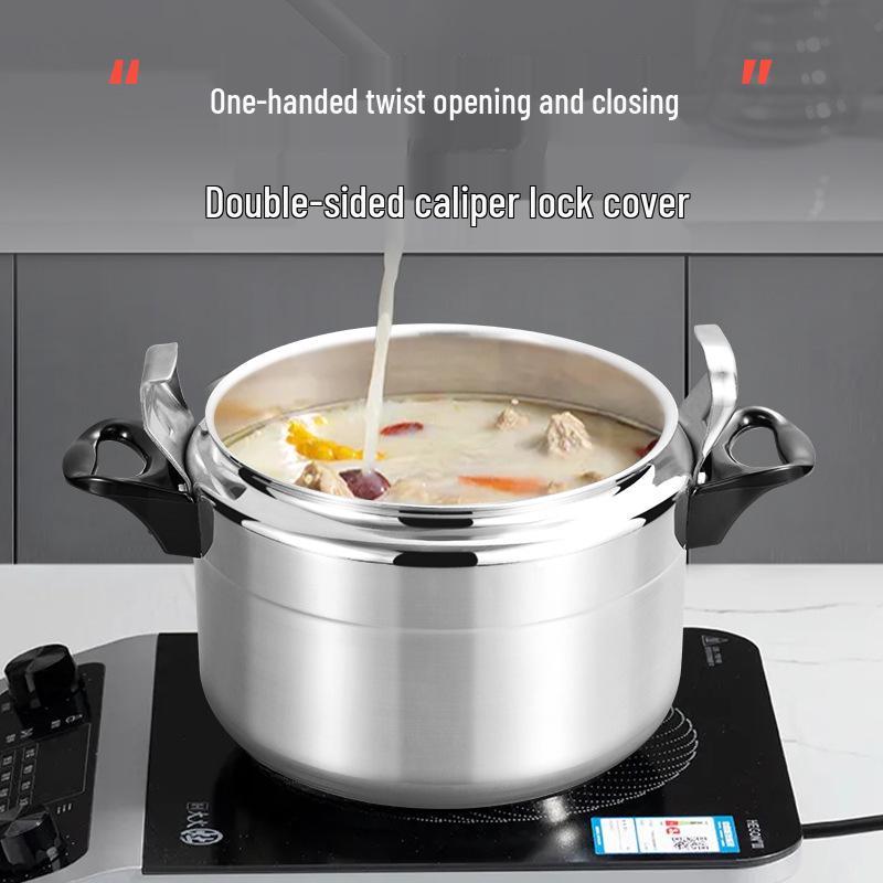 Large Capacity Multi-functional Aluminum Pressure Cooker for Gas Stoves - Explosion-Proof and Perfect for Soups and Stews