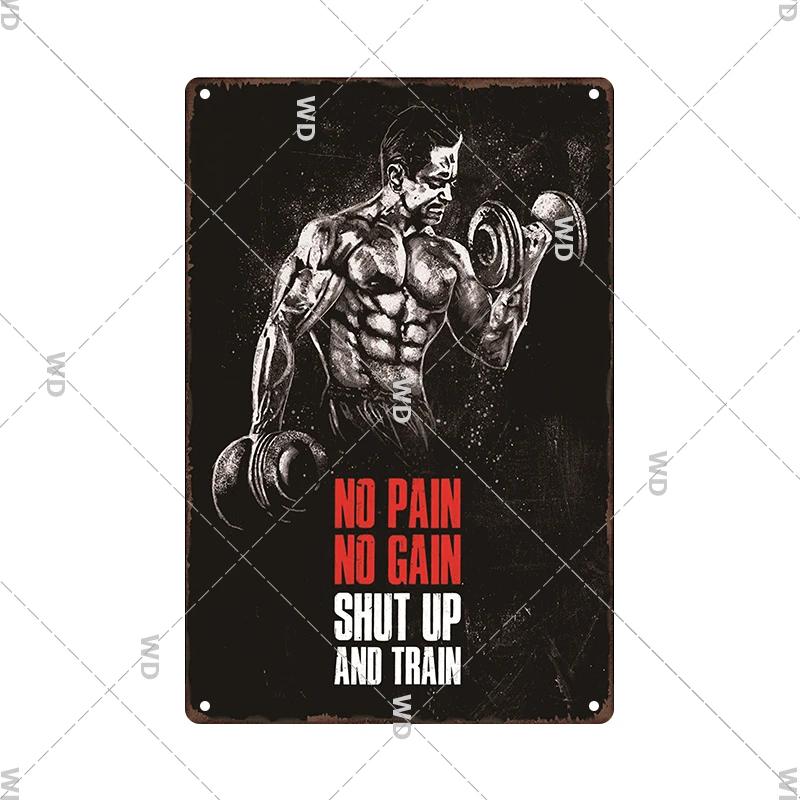 Γυμναστήριο Ρετρό Μεταλλική Πινακίδα Φυσικής Κατάστασης Αστεία Vintage Σιδερένια Αφίσα Άσκηση Κίνητρο Αποφθέγματα Διακόσμηση Σπιτιού Μπαρ Παμπ Γκαράζ Ανδρικό Καταφύγιο Δώρα