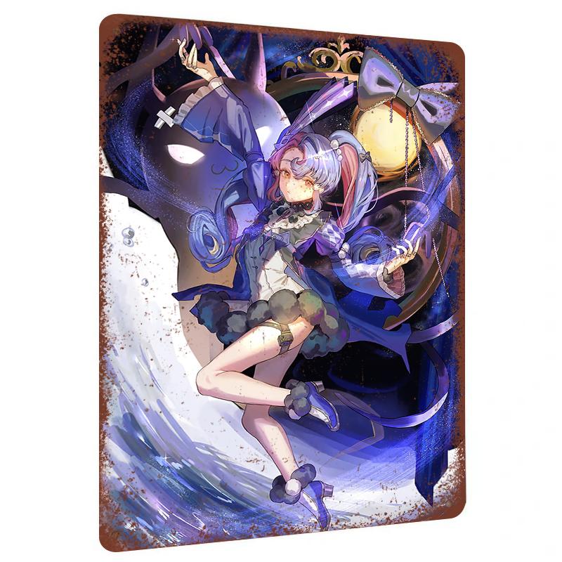 

Japanese Anime Girl Metal Tin Sign Wall Art Decor for Living Room Bedroom Home Decoration 20x30cm（7.8x11.8inch）