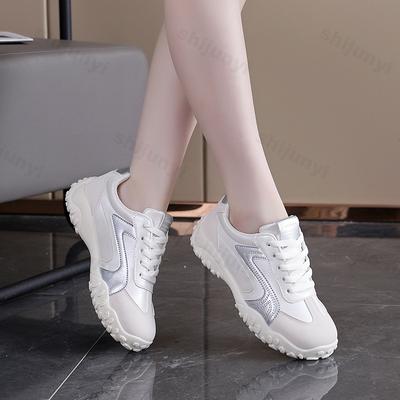 Damen Weiße Sneaker Herbst Neu Weiche Sohle Leicht Komfort Lässige Schuhe Outdoor Rutschfest Mode Schnürschuhe Laufschuhe