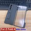 Case For Samsung Galaxy Z Fold 4 3 Cover Frame Side Pen Slot Matte Magnetic Bracket Case For Z Fold4 Fold3 5g (No Pen )