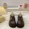 Platform British retro round head spring new Mary Jane leather shoes Maillard single shoes