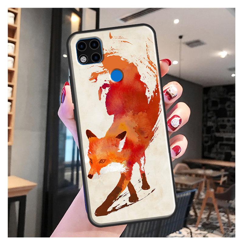 

Акварельная живопись Лиса Funda для Xiaomi Redmi Note 10S 9S 8T 9 Note 10 Pro Note 11 Pro Redmi 9C 9A 9T Мягкий чехол Redmi Note11Pro Plus