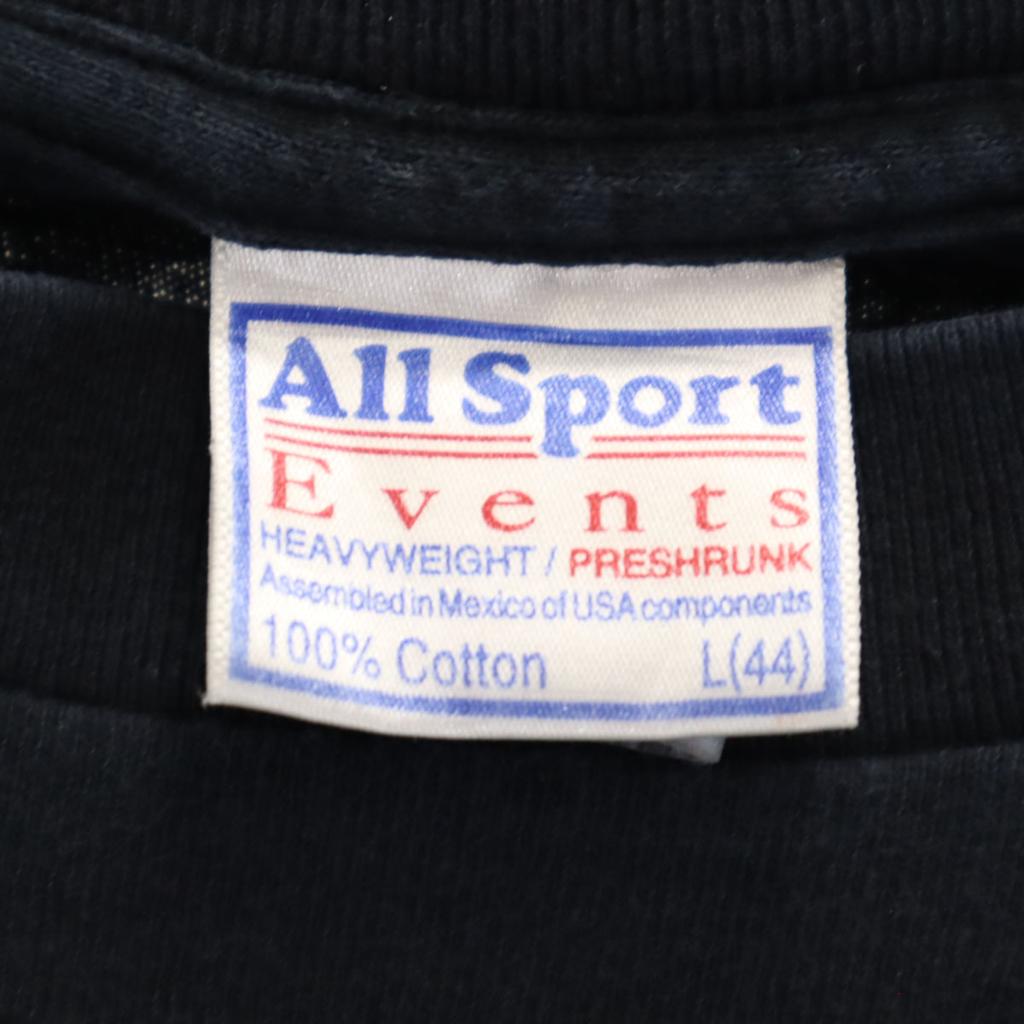 ALL SPORTS 90s Old Back print Short sleeve T-shirt L black Single stitch Men's Used