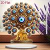 Blue Gold 2D Acrylic Evil Eye Desktop Decoration Religious Protection Symbol Delicate Design Home Office Bedroom Ornament