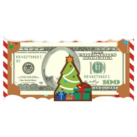 Yousheng Christmas Red Envelope Money Holder with 6 Slots DIY Holiday Cash Card Box Surprise Xmas Gift Card Holder