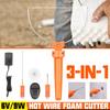 3 In 1 Portable Electric Cutting Pen Foam Cutter Pen Die-Cut Machines Stainless Steel Styrofoam Cutting Tool Set Heating Wire