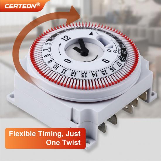 GT01 24 Hour Mechanical Timer Switch Socket 15 Minute to 24 Hour Programmable Mechanical Timer Outlet Home Appliance Use3