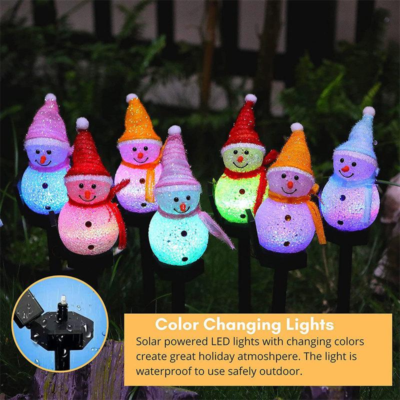 Christmas Decorations Light Solar Light Snowman Christmas Outdoor Solar Powered Stakes Lights For Corridor Patio Lawn Decoration