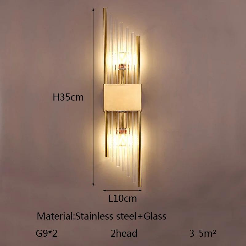 LED Stainless Steel Beveled Glass Wall Sconce for Hallway, Study and Bedroom Home Decor, Bedside Lamps, Decorative Lamps