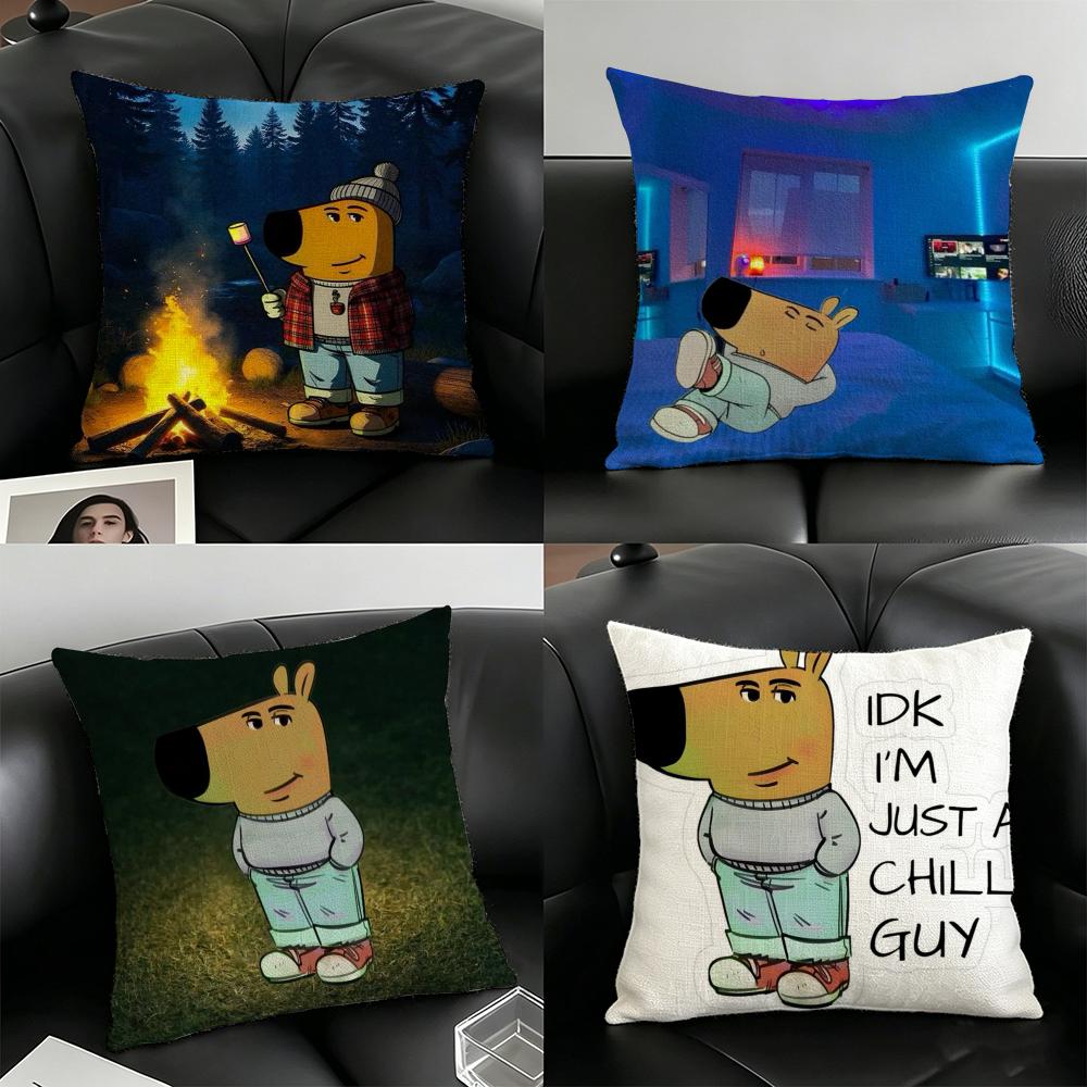 CChill GGuy CARTOON Pillow Case Linen Pillow Covers Cover For Couch Living Room Bench Patio Floor Linen Home Decor