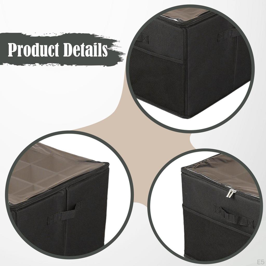 Foldable Shoe Organizer for Footwear Storage Box Multi Compartments Shoes Boot Bin