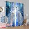 2D Flat Printing 2pcs Window Drapes Peacock Durable 100% Polyester Fabric,Without Electricity Versatile Suitable for Indoor