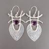 Amethyst Gemstone 925 Sterling Silver Jewelry Handmade Drop/Dangle Earrings1.78" EE-64-3
