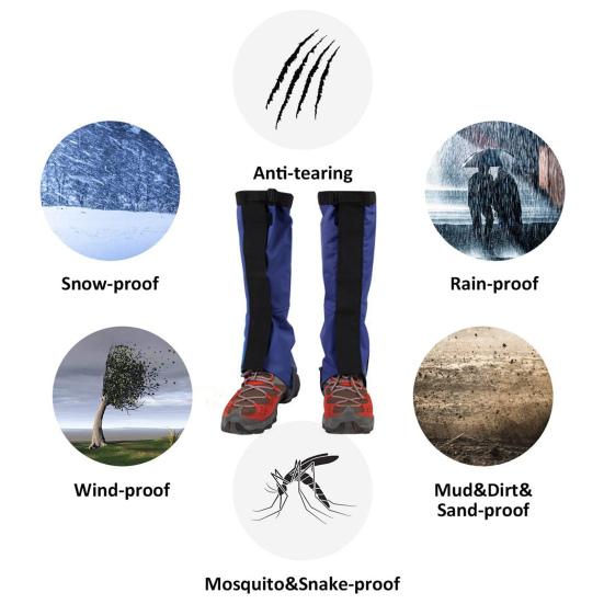 1 Pair Outdoor Leg Gaiter Adjustable Waterproof Men Women Hiking Climbing Snow