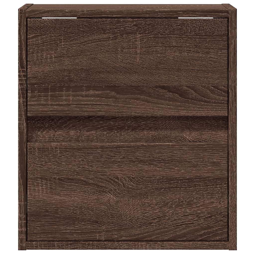 TV Wall Cabinet with LED Lighting Oak Effect 41 x 31 x 45 cm