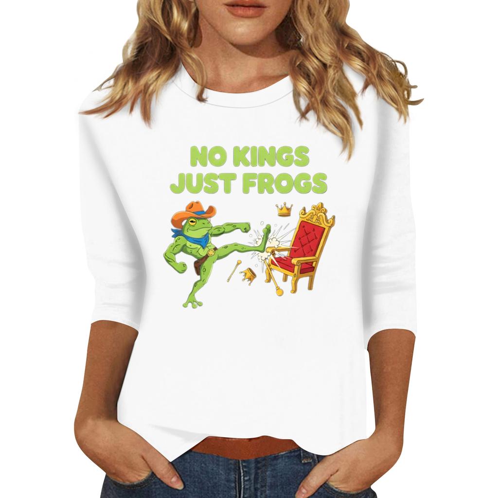 Women's Fashionable Casual Three-quarter Sleeve Round Neck Top