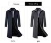 Men's Over-the-Knee Woolen Business Coat with Fleece Inner Layer, Autumn/Winter, Middle-Aged Style
