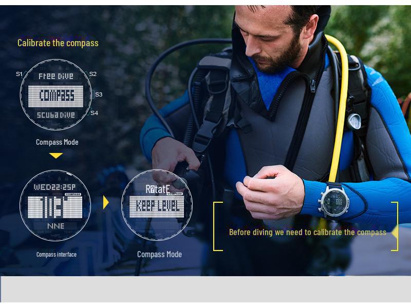 C Sports Outdoor 100m Wasserdichte Smarte Taucheruhr mit Höhenmesser, Thermometer, Kompass & Multifunktionsmerkmalen