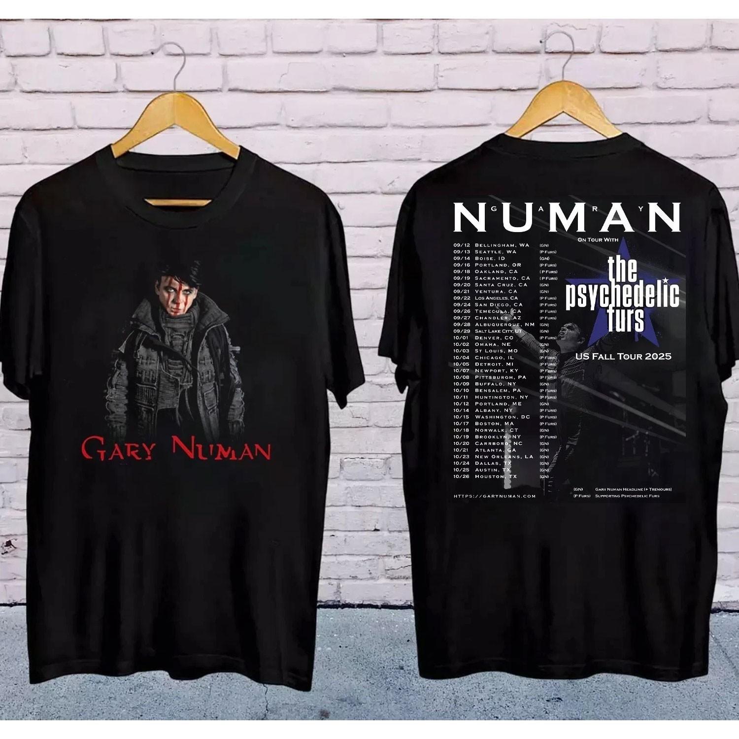 Gary Numan 2025 Tour black Double side Full Size T-Shirt M