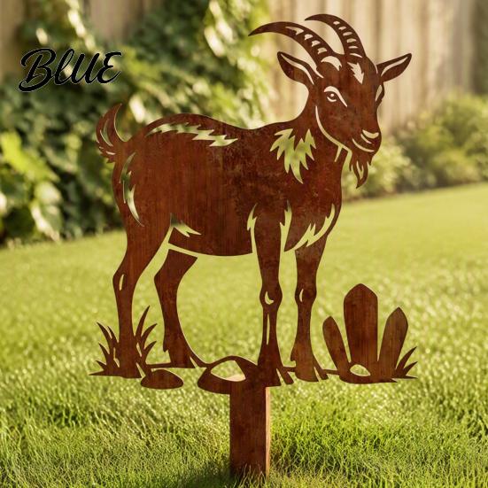 Garden Gifts for Enthusiasts Rusty Animal Stakes, Metal Hen/Chicken/Goat/Deer Yard Art Silhouette Decor Patio Landscape Decorations Lawn Flower