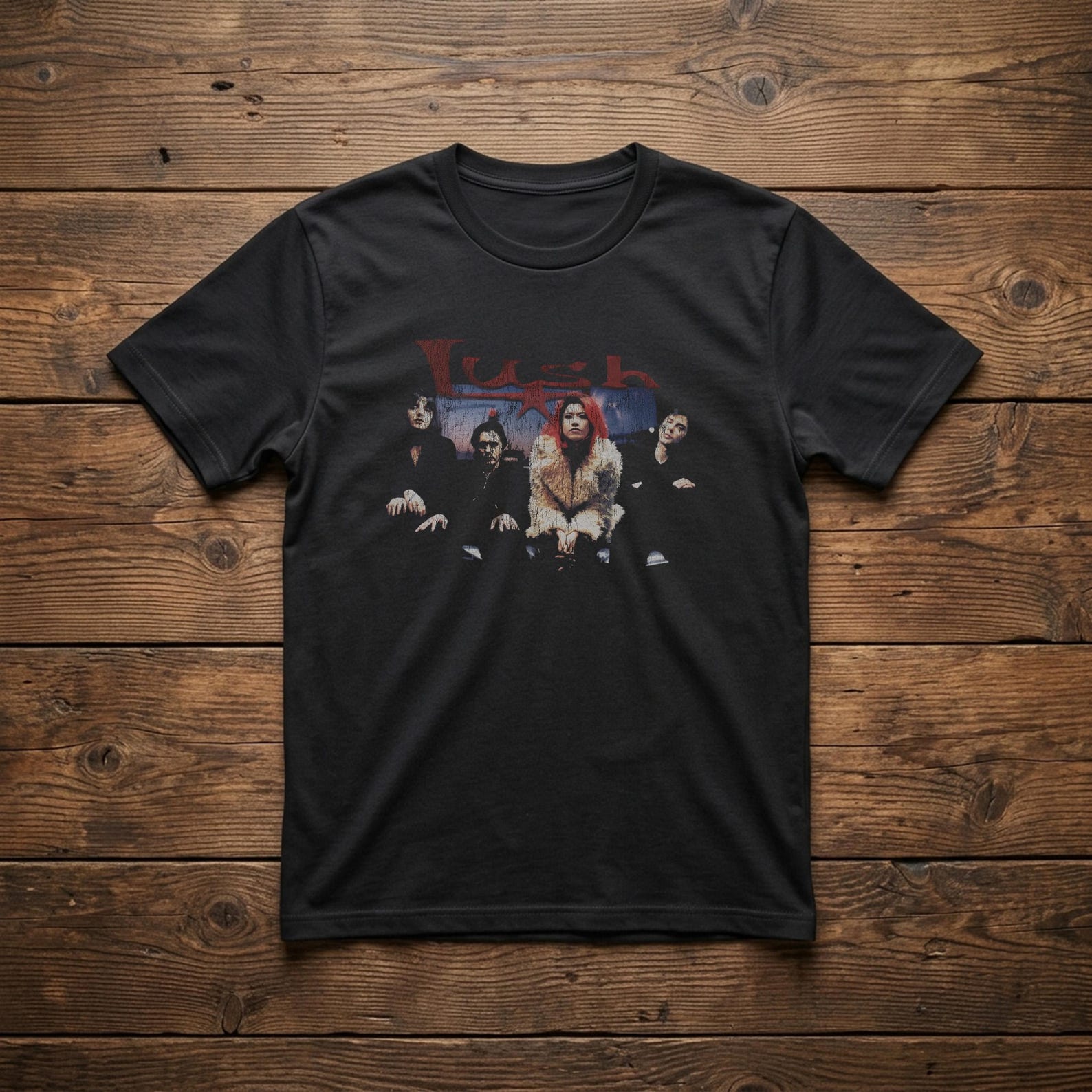 Lush Band T shirt, 90s Grunge Shoegaze Rock Tee, Unisex Cotton Concert Apparel S