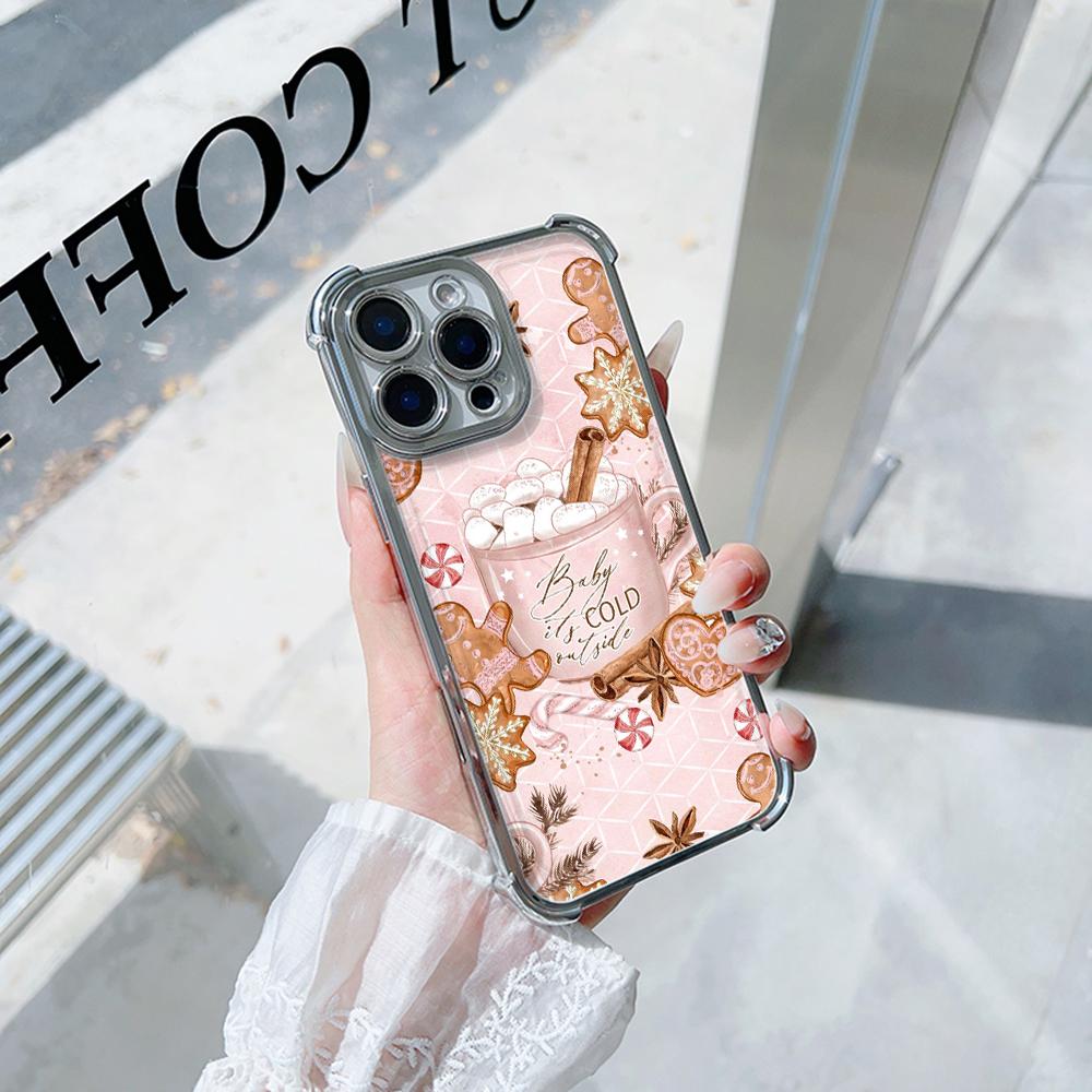 Ae114 Merry Christmas Christmas tree art Electroplated TPU Phone Cases for Samsung A54 A12 A14 S22 S23 S24 Ultra A55 A15 Four Corner Protection Cover