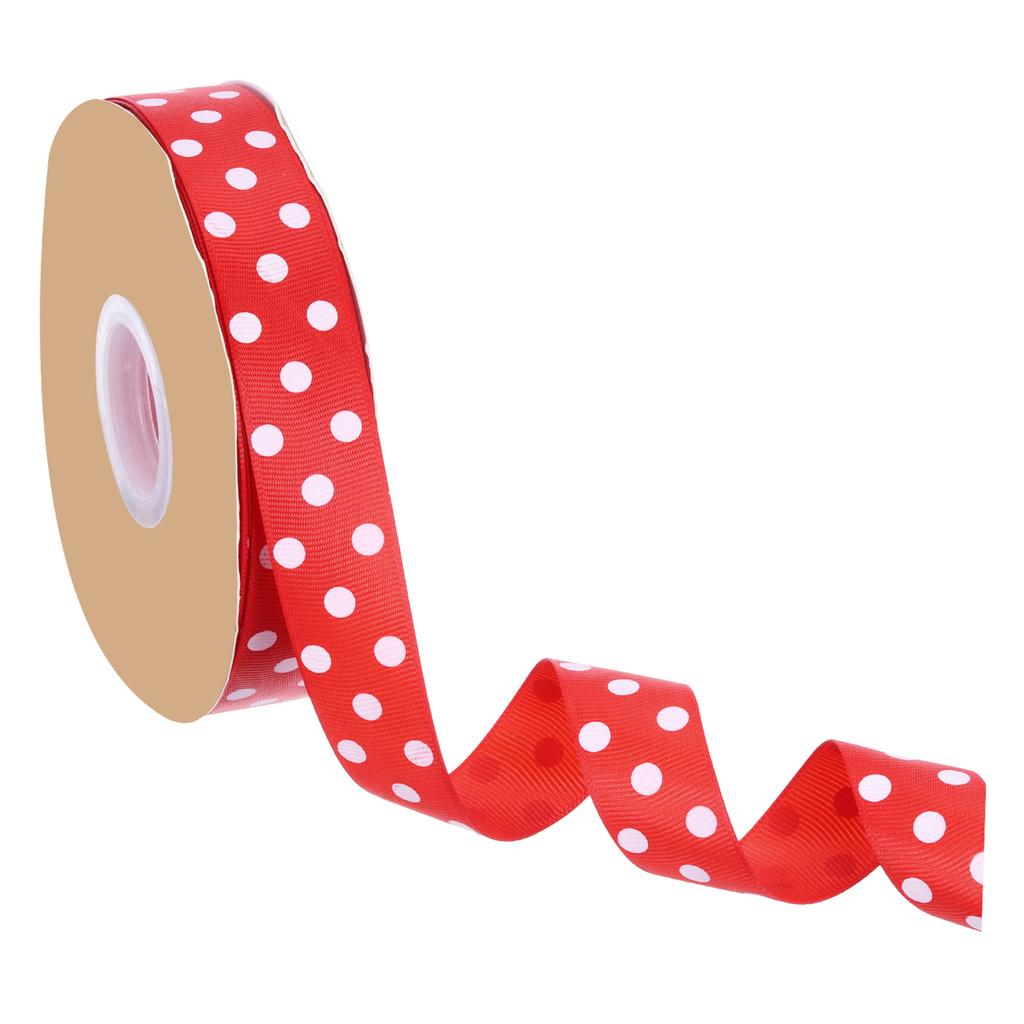 Polka Dot Craft Grosgrain Ribbon Grosgrain Ribbon Roll Wired Edge Ribbon for Party Decoration Gift Wrapping 1 Inch x 48 Yard