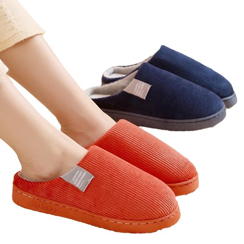 Cotton slippers autumn and winter indoor household home couple thick bottom warm non-slip velvet slippers winter