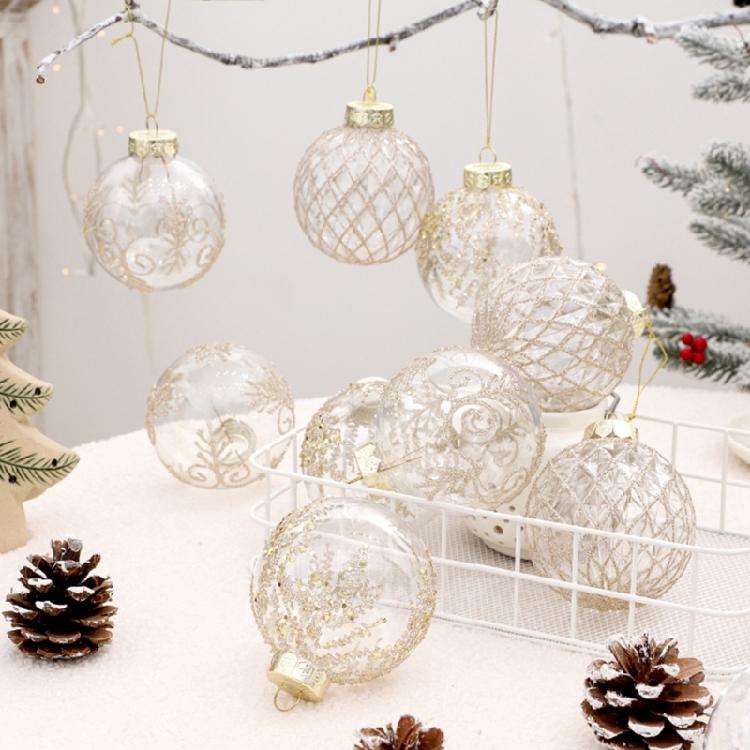 Shimmering Christmas Hanging Ornament Colorful Christmas Sphere Bauble for Indoor  Party Decoration