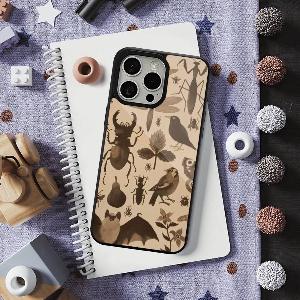 Biology Art Bugs And Insects For iPhone 15,Mini,13,Max,11,16,17,14,Plus,12,Pro,For Magsafe,Magnetic Wireless Charging Case