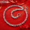 925 Sterling Silver Double Hoop Woven Braided Necklace – Party Gift Jewelry