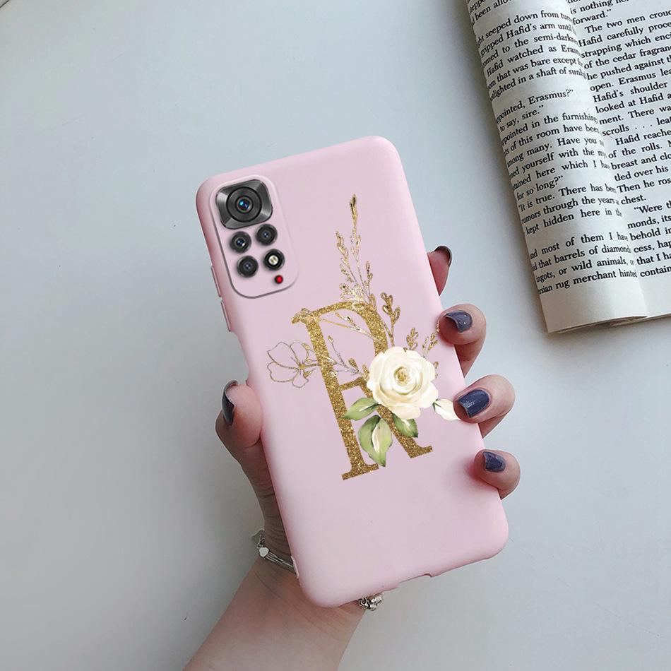 For Xiaomi Redmi Note 11 Pro Case Luxury Custom Name Letter Alphabet Phone Case For Xiaomi Redmi Note 11 11S Note11 Pro 5G Cover