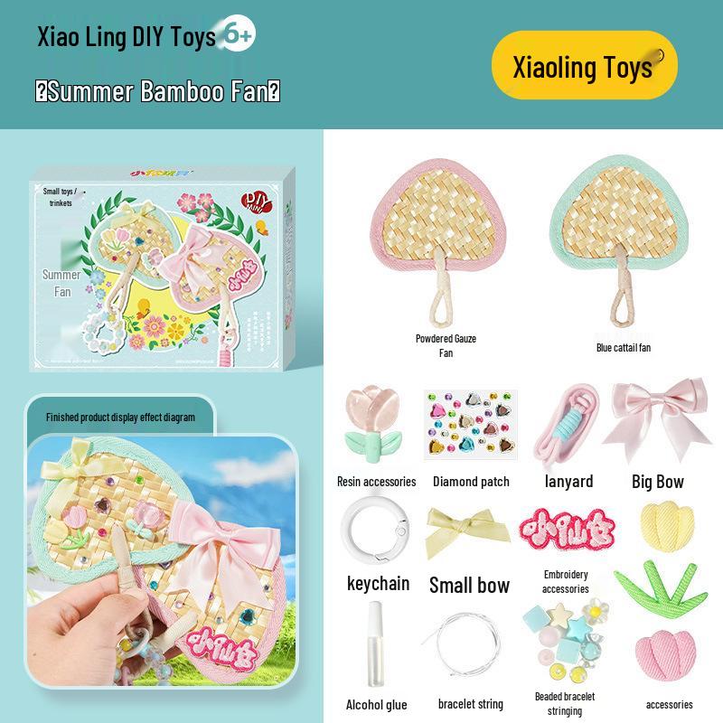 Xiao Ling Creative DIY Cattail Fan Ornament Kit for Kids