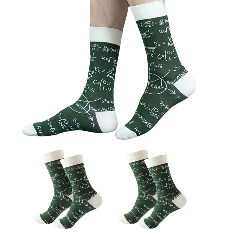 1/2 Paar Kreative Geometrische Muster Mittellange Socken Trendige Bequeme Atmungsaktive Socken Anzug für Alle Jahreszeiten