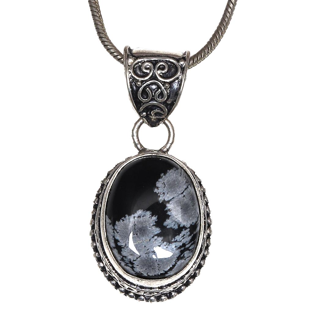 Schneeflocke-Edelstein, Unisex-Geschenk für Damen, Silberschmuck-Anhänger, 3,8 cm