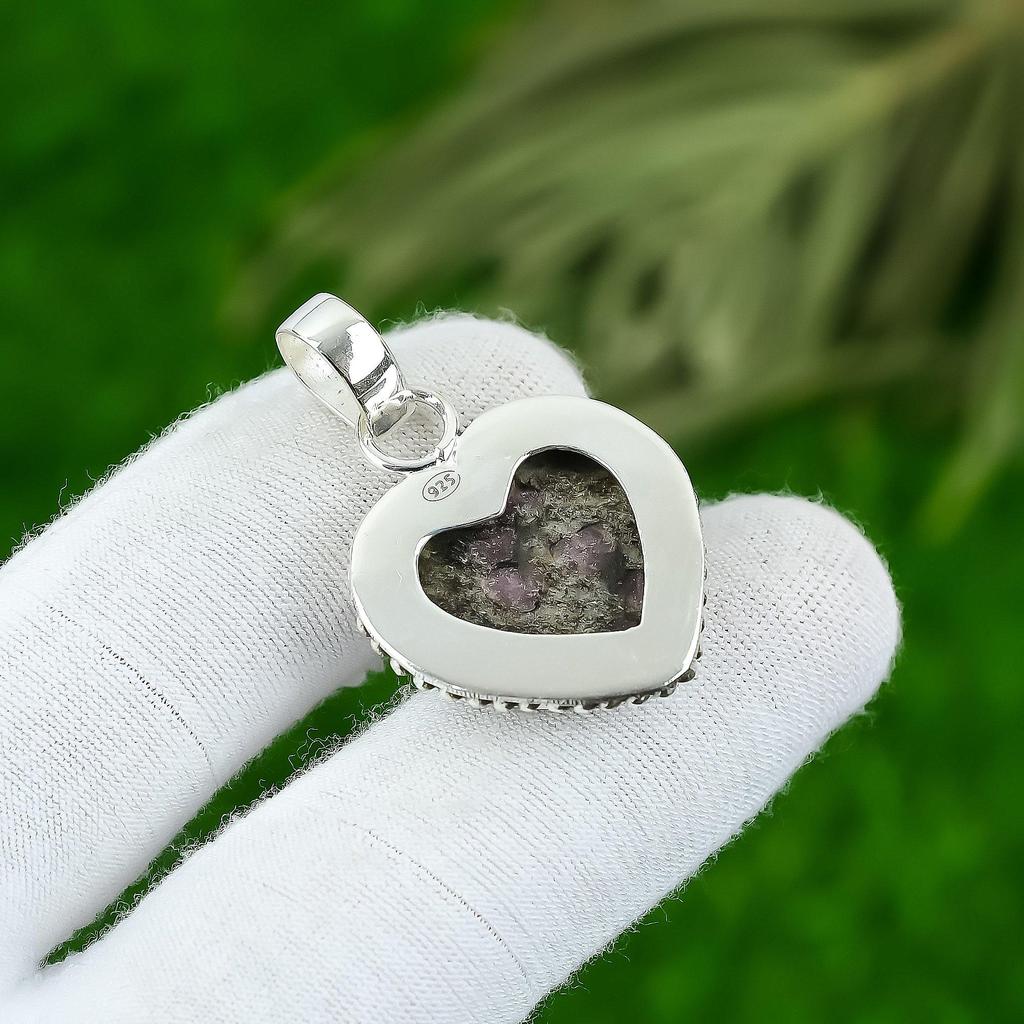 Natural Pink Tourmaline Gemstone Pendant 925 Sterling Silver Jewelry For Girls