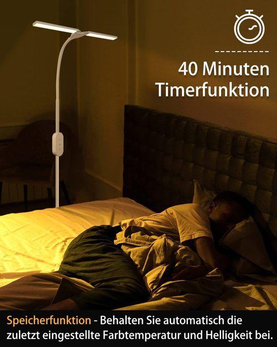 Lampadaire LED - NETTLIFE - 158 cm - Dimmable 9W 3000K - Blanc - Lampe de lecture