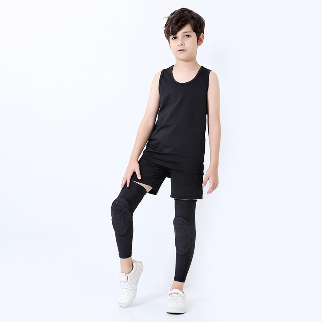 Kids Leg Sleeves Anti Slip Leg Sleeves with Protective Knee Pads for Basketball Volleyball Skating