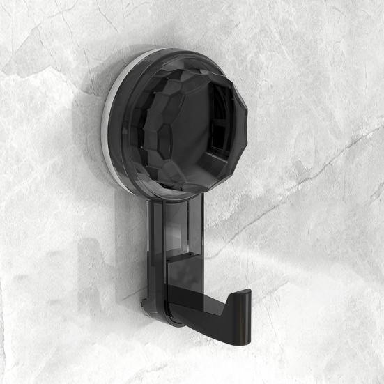 Rotating Suction Cup Hook with Vacuum Lock Heavy-Duty No-Drill Adhesive Hook for Bathroom Kitchen Door Removable Reusable Space-Saving Organizer for