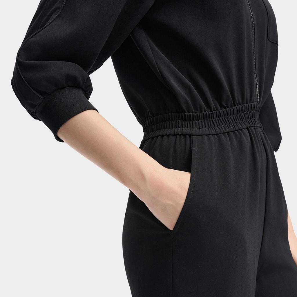 Fila Mysterious Journey Fashion Solid Color Simple Style Cool Jumpsuit Women Jumpsuit Black F11W438709FBK