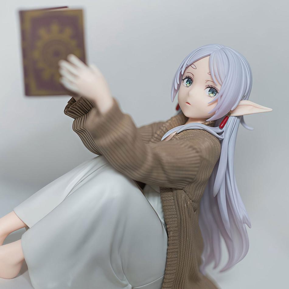 Anime Frieren Beyond Journeys End Cute Reading Figure Night Suit Exquisite PVC Collection Desktop Ornaments Model Toys