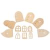 48Pcs DIY Fairy Doors Wood Chips Blank Unfinished Wooden Slices for Art Projects Home Decoration Painting Craft Boards