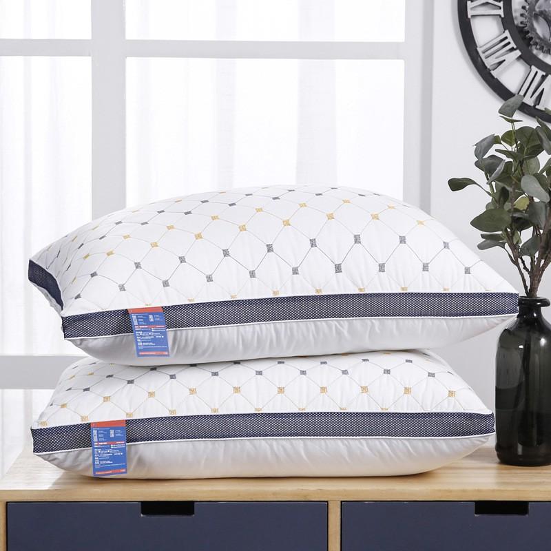 Memory Foam Alternative Pillow Neck Support Single Size 48x74cm Breathable Fiber Filling Hotel Dorm Home Use
