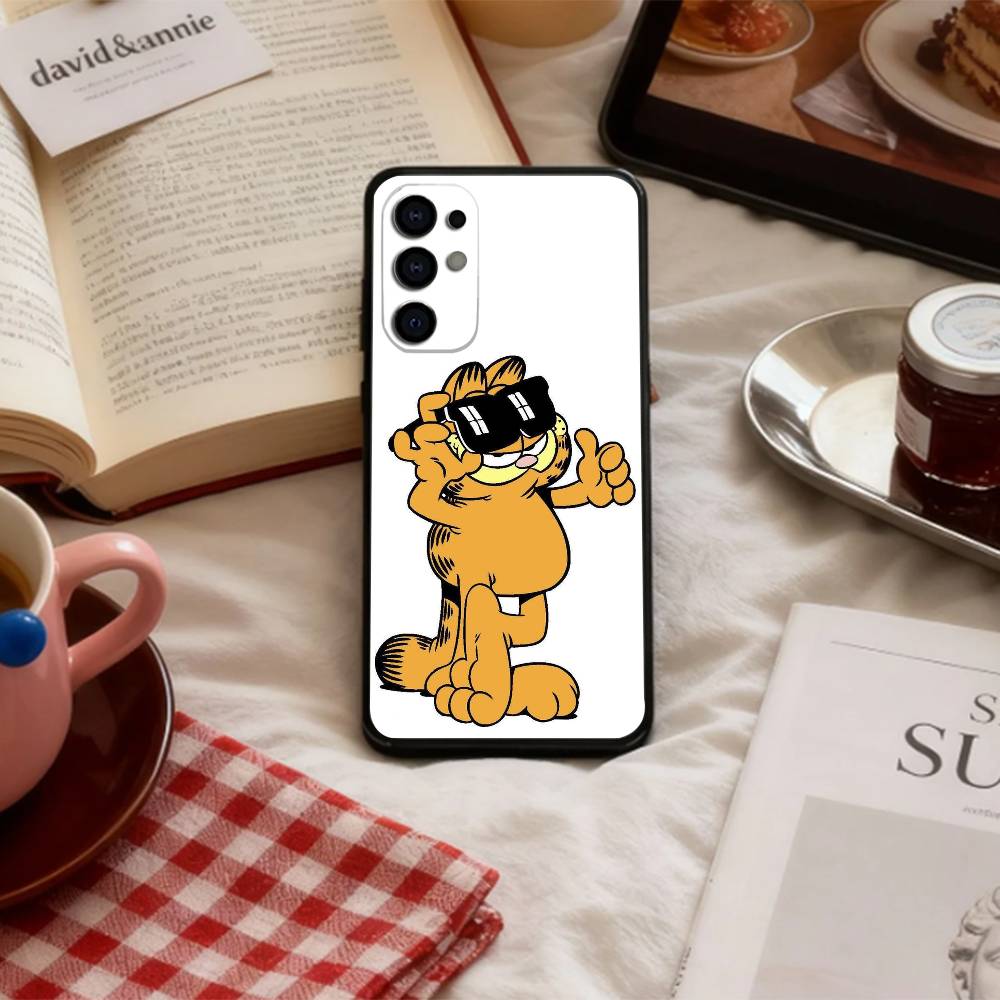 P-Playful G-Garfield C-Cat   Phone Case For Samsung S 25,24,23,22,30,21,10,9,Ultra,Plus,Lite,FE,4,5 G Soft Black Case