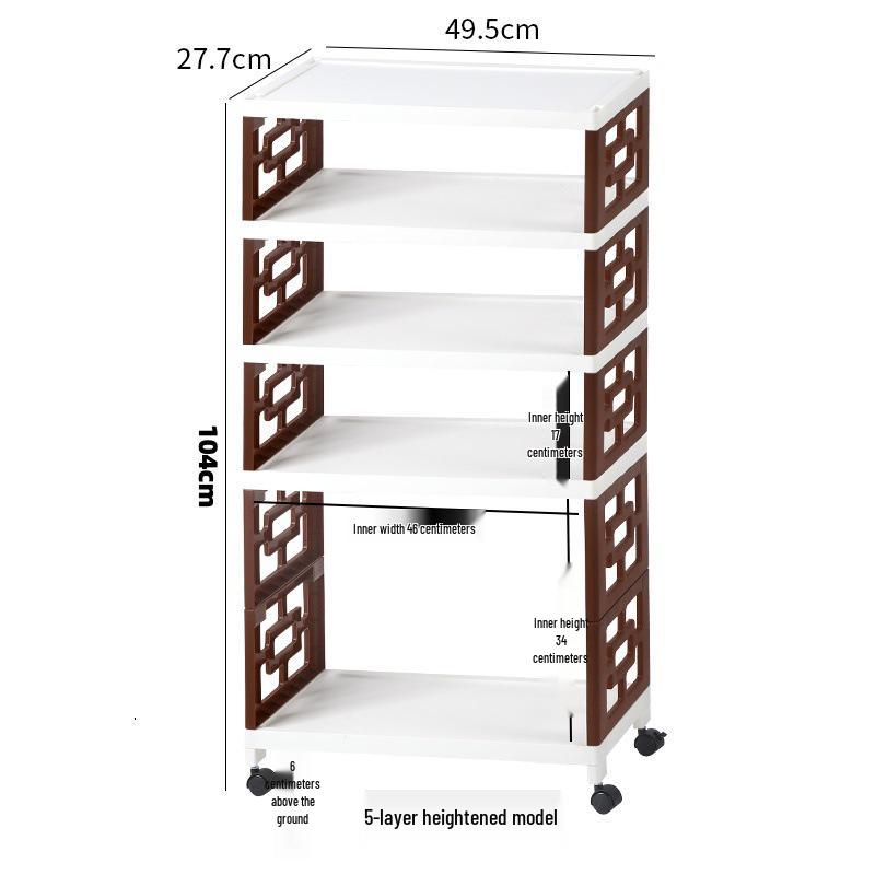 Multi-Layer Movable Storage Rack for Kitchen and Shoes