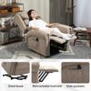 Velvet-Feel Electric Riser Recliner Chair - Khaki