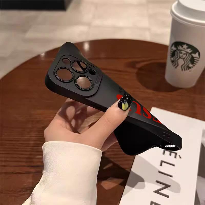 Slogan Pattern Matte Silicone Phone Case For iPhone 17 16 15 14 13 12 11 Pro Max Air XS X XR 7 8 Plus 16E Soft Shockproof Cover