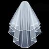 Wedding Tulle Bridal Lace Veil with Bowknot/Floral Trim Elegant Bridesmaids Veil