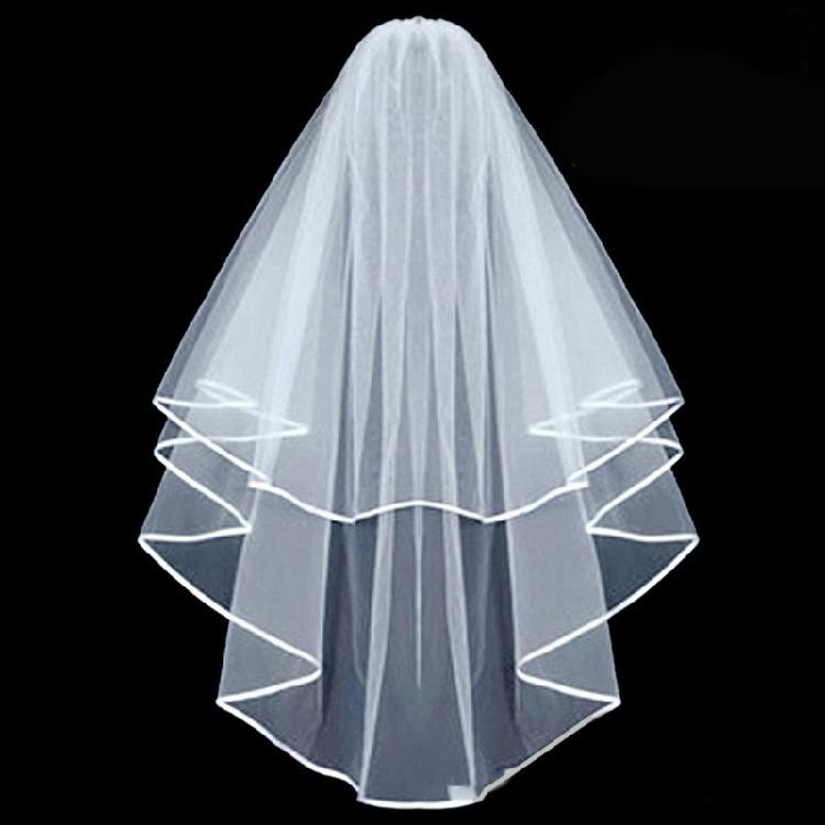 Wedding Tulle Bridal Lace Veil with Bowknot/Floral Trim Elegant Bridesmaids Veil